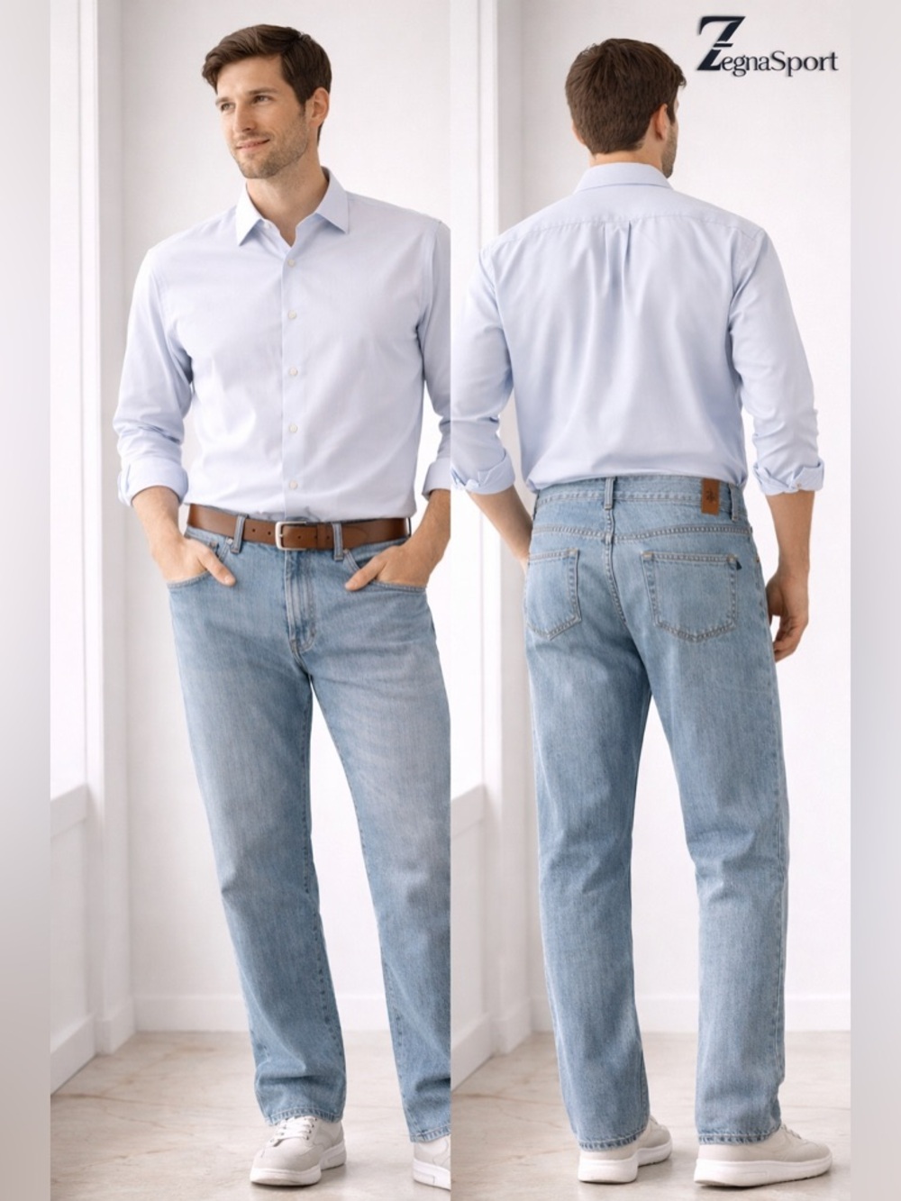 Ermenegildo Zegna Light Blue Straight-Leg Jeans BB12